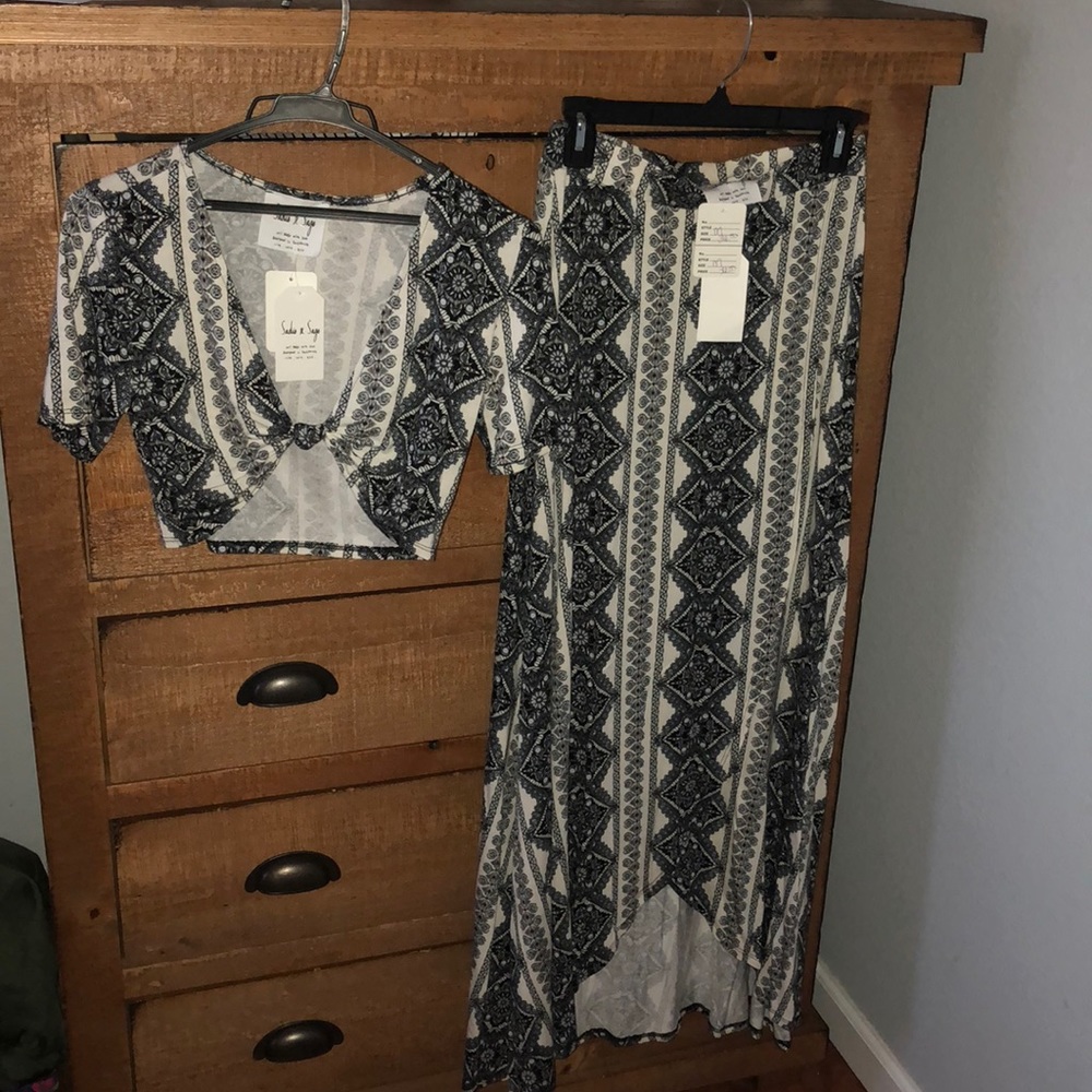 NWT Bohemian skirt and crop top set